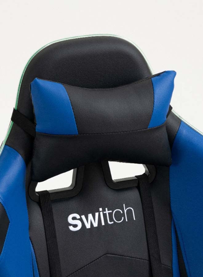 سويتش - Gorm, RGB LED Lights Gaming Chair, Ergonomic Office Chair, Headrest With Lumbar Support, High Back With Adjustable Reclining And Footrest, Swivel In Dark Blue With Black Accents 5727Db1 Dark Blue - Image 1