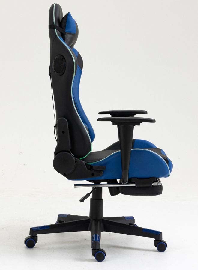 سويتش - Gorm, RGB LED Lights Gaming Chair, Ergonomic Office Chair, Headrest With Lumbar Support, High Back With Adjustable Reclining And Footrest, Swivel In Dark Blue With Black Accents 5727Db1 Dark Blue - Image 1