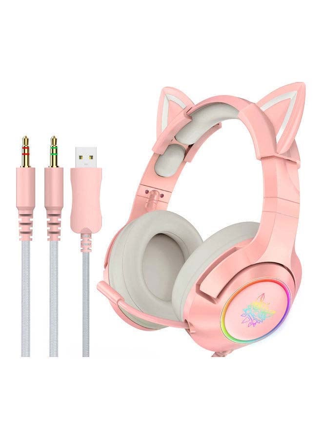 onikuma - Wired Gaming Headset Removable Cat Ears Headphones with Microphone - Image 1