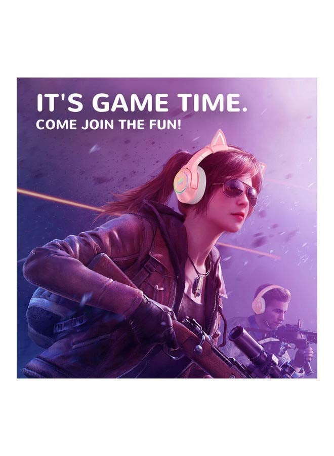 onikuma - Wired Gaming Headset Removable Cat Ears Headphones with Microphone - Image 1