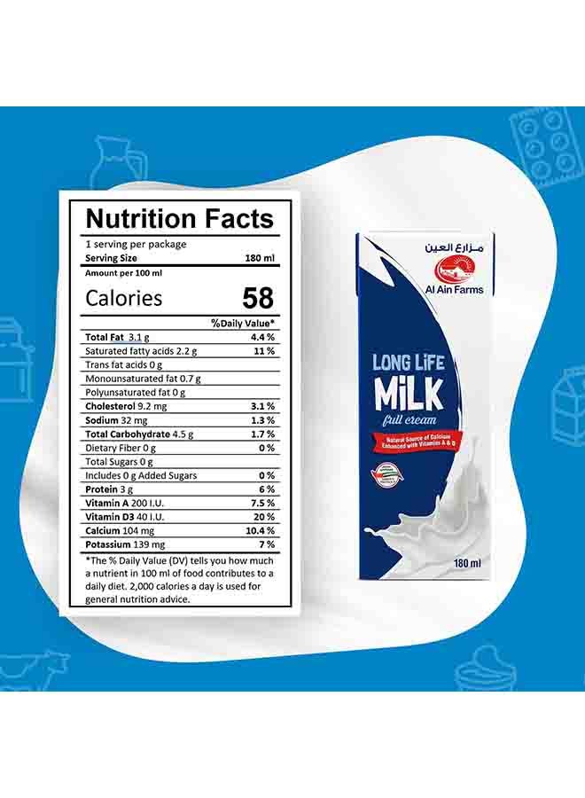 Al Ain Farms Long Life Full Fat Milk Plain 180ml Pack of 6  - Image 5