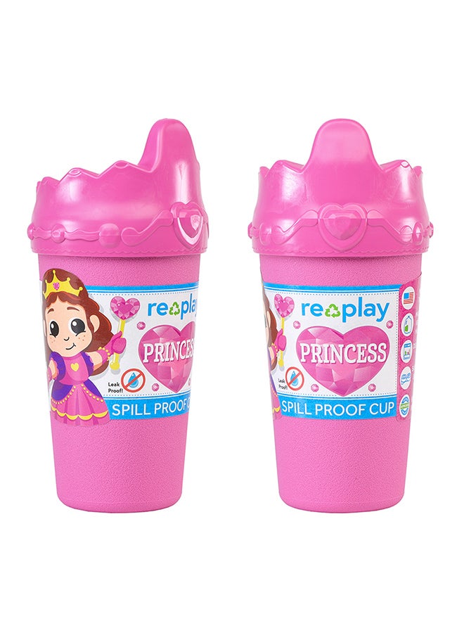 ري بلاي كوب شرب بطبعة أميرة مضاد للانسكاب - 10 أونصة - وردي/ أرجواني - Image 1