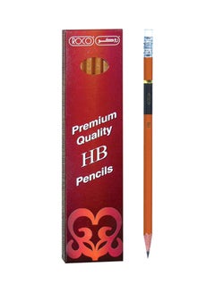 12-Piece HB Pencil With Eraser Set Orange