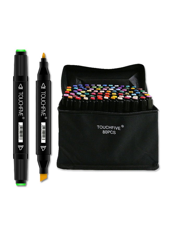 TOUCHFIVE 80-Piece Twin Marker Paiting Pen Set Multicolour  - Image 1