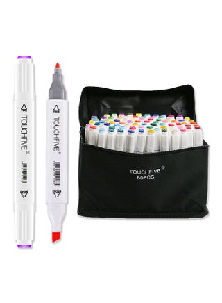80-Piece Professional Graphic Design Marker Set Multicolour - v1666971977/N24093667A_1