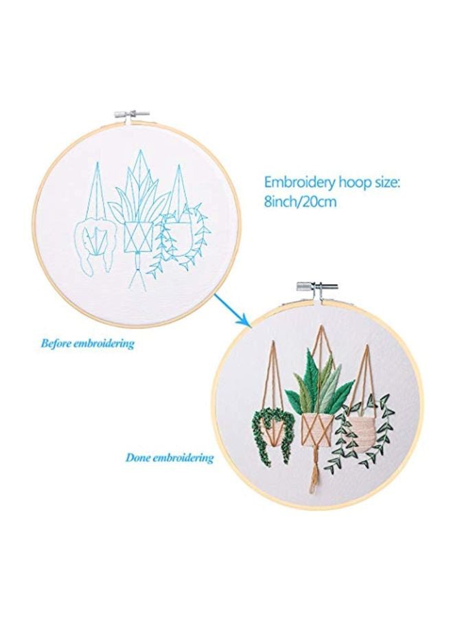 Kissbuty - Embroidery Starter Kit White/Green/Beige - Image 1