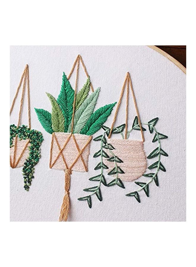 Kissbuty - Embroidery Starter Kit White/Green/Beige - Image 1