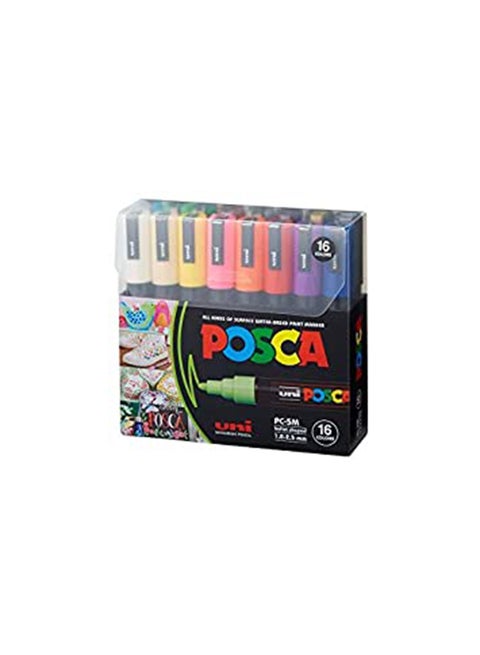 16-Piece Bullet Shaped Paint Marker Set 1.8-2.5 mm Multicolour