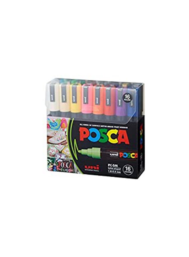 POSCA - 16-Piece Bullet Shaped Paint Marker Set 1.8-2.5 mm Multicolour - Image 1