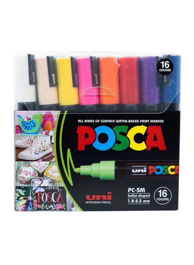 POSCA - 16-Piece Bullet Shaped Paint Marker Set 1.8-2.5 mm Multicolour - Image 1