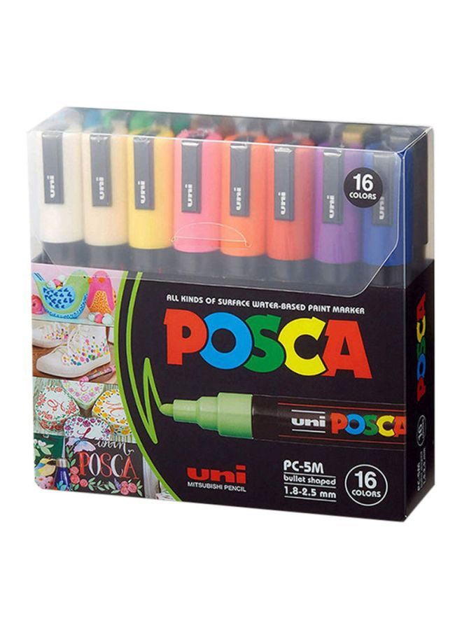 POSCA - 16-Piece Bullet Shaped Paint Marker Set 1.8-2.5 mm Multicolour - Image 1