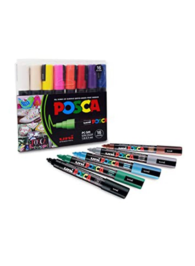 POSCA - 16-Piece Bullet Shaped Paint Marker Set 1.8-2.5 mm Multicolour - Image 1