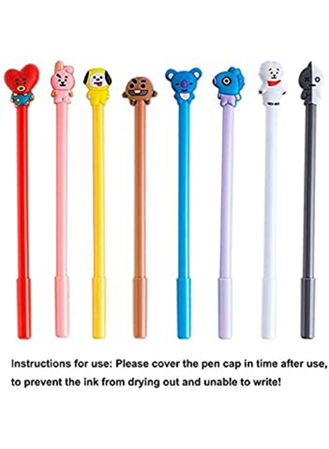 SAPU 8-Piece Gel Ink Pen Set Yellow/Red/Pink  - Image 4