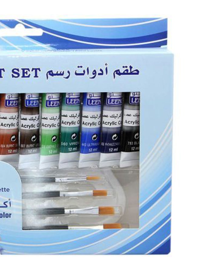 لينو - طقم الوان اكريلك مع فرش متعدد الألوان - Image 1