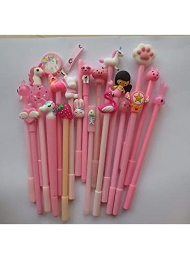 21-Piece Unicorn Patterns Pen With File Bag Set Pink/Clear - v1666972011/N39497852A_6