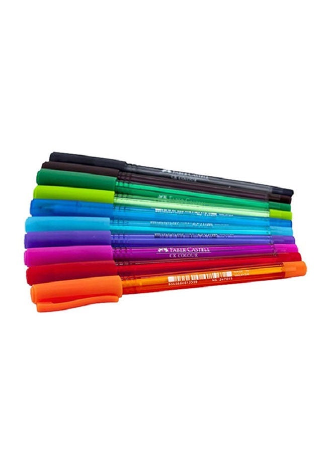 FABER-CASTELL - 10-Piece Ink-Flow Color Ball Pen Set Multicolour - Image 1
