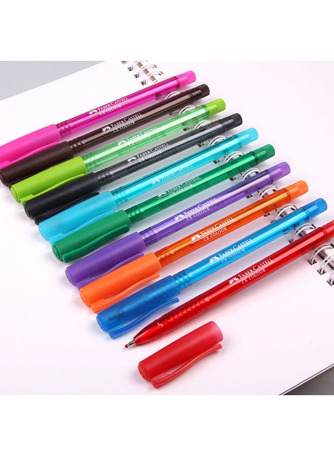 FABER-CASTELL - 10-Piece Ink-Flow Color Ball Pen Set Multicolour - Image 1