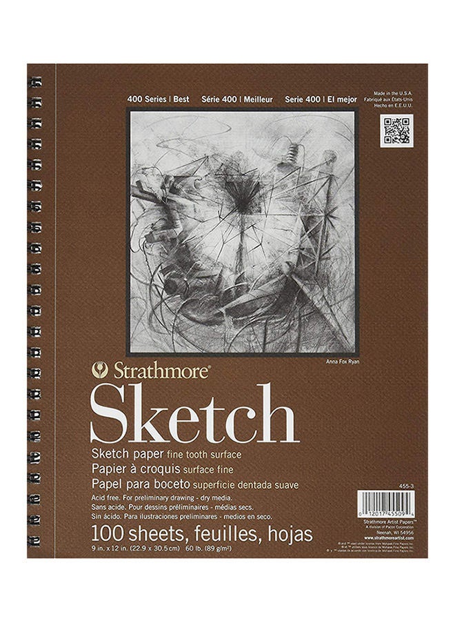 Strathmore Series 400 Sketch Book,9X12 Inch,100 Sheets Brown - Image 1