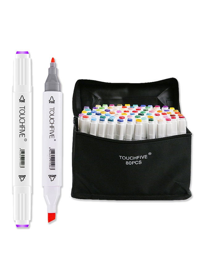 TOUCHFIVE - 80-Colours Drawing Twin Marker Set Multicolour - Image 1