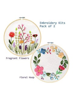 unime 2-Piece Embroidery Starter Kit Green/White/Pink  - Image 2