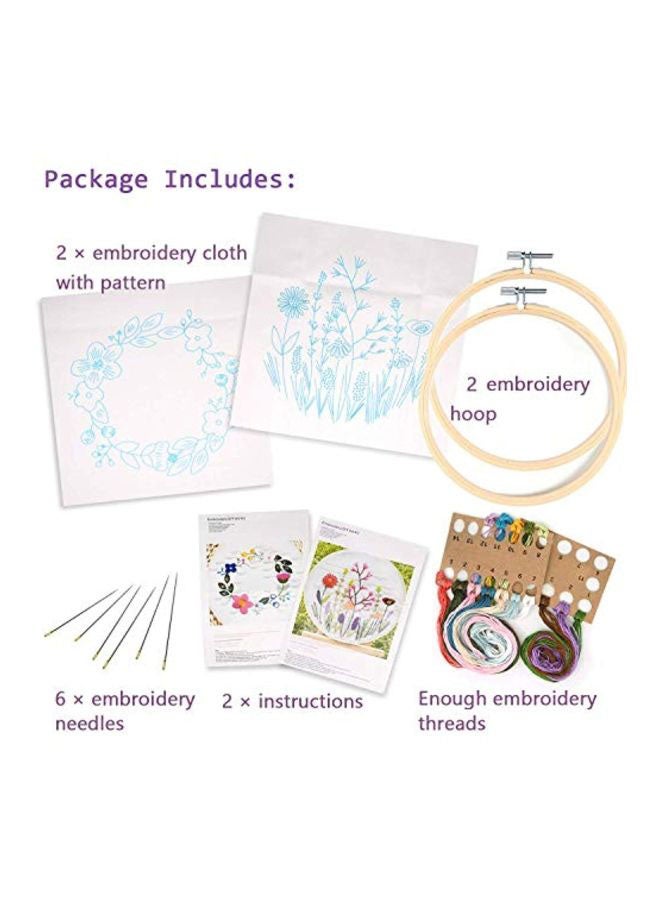 unime 2-Piece Embroidery Starter Kit Green/White/Pink  - Image 3