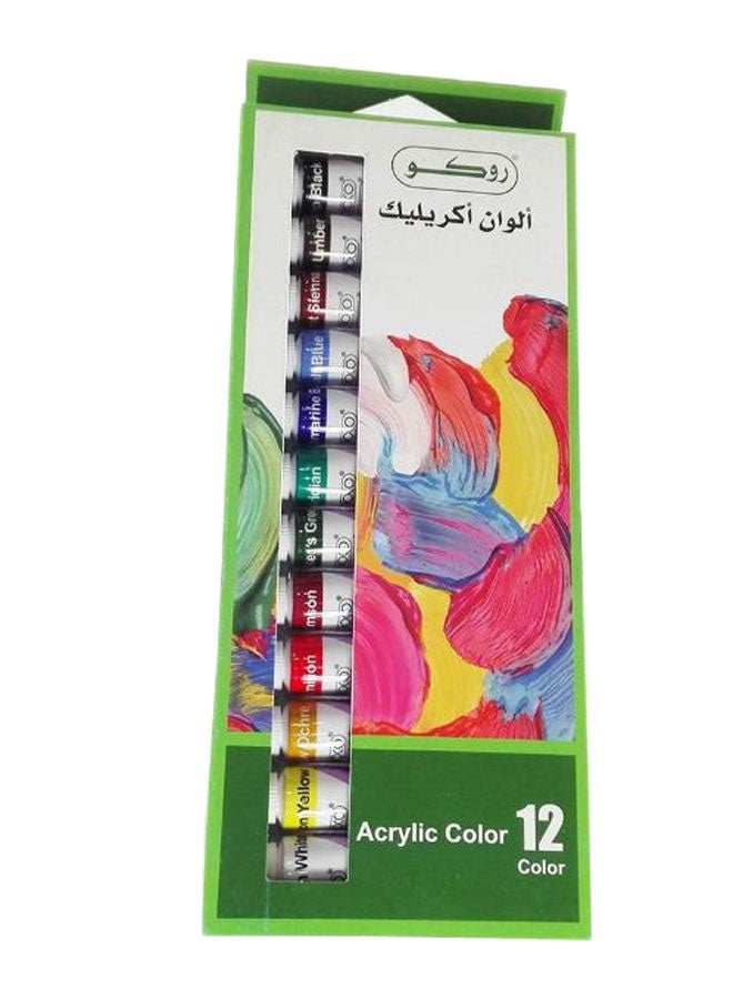روكو - مجموعة ألوان أكريليك من 12 قطعة متعدد الألوان - Image 1