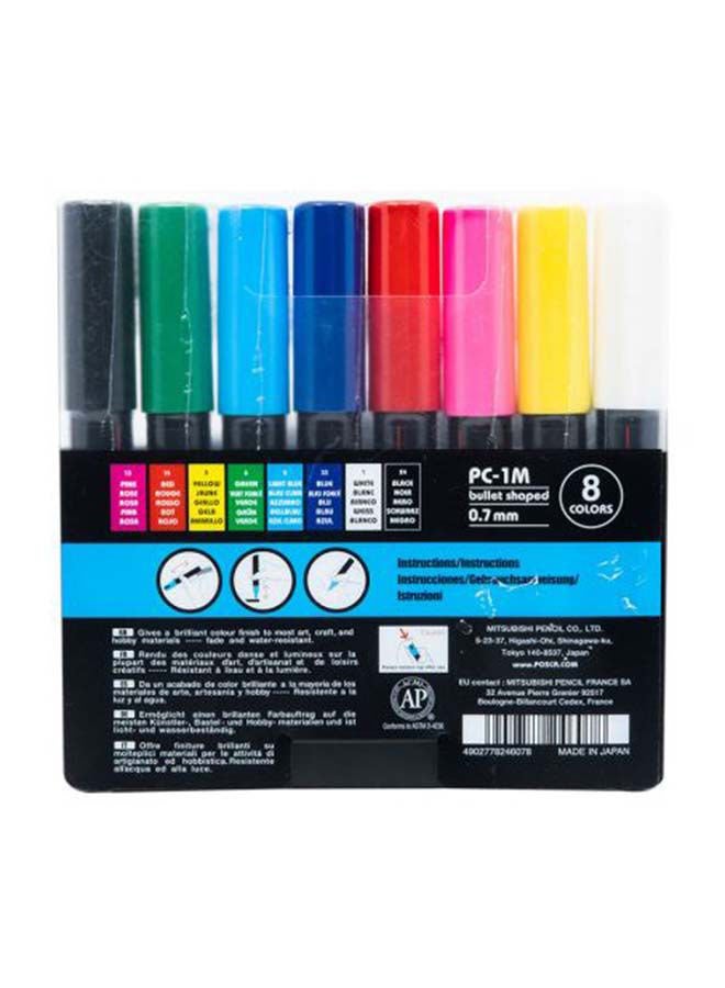 POSCA 8-Piece Bullet Shaped Paint Marker Set 0.7 mm Red/Blue/pink  - Image 3