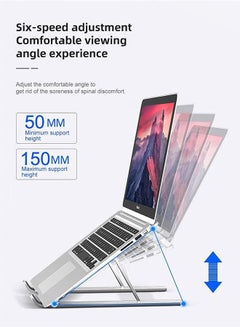 Generic Adjustable Aluminum Laptop Stand Silver  - Image 2
