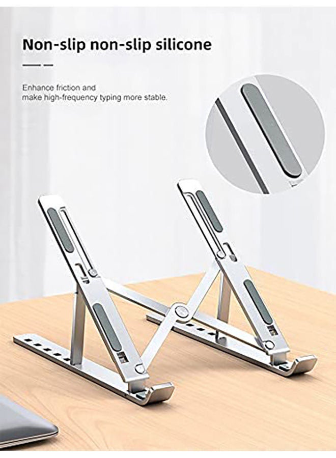 Generic - Adjustable Aluminum Laptop Stand Silver - Image 1