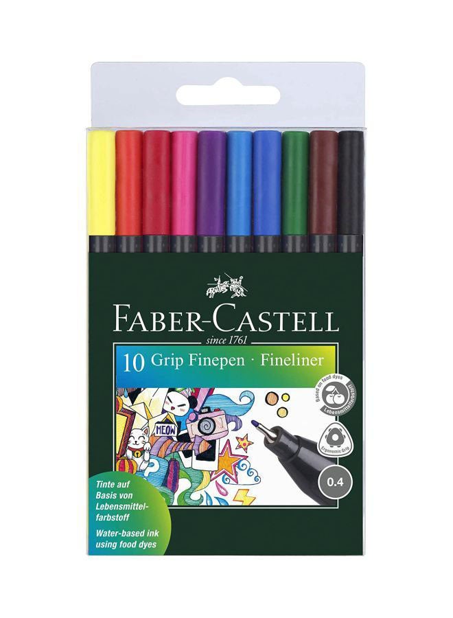FABER-CASTELL - 10-Piece Grip Fineliner Pen Set Multicolour - Image 1