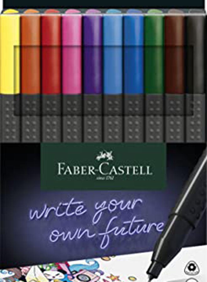 FABER-CASTELL - 10-Piece Grip Fineliner Pen Set Multicolour - Image 1