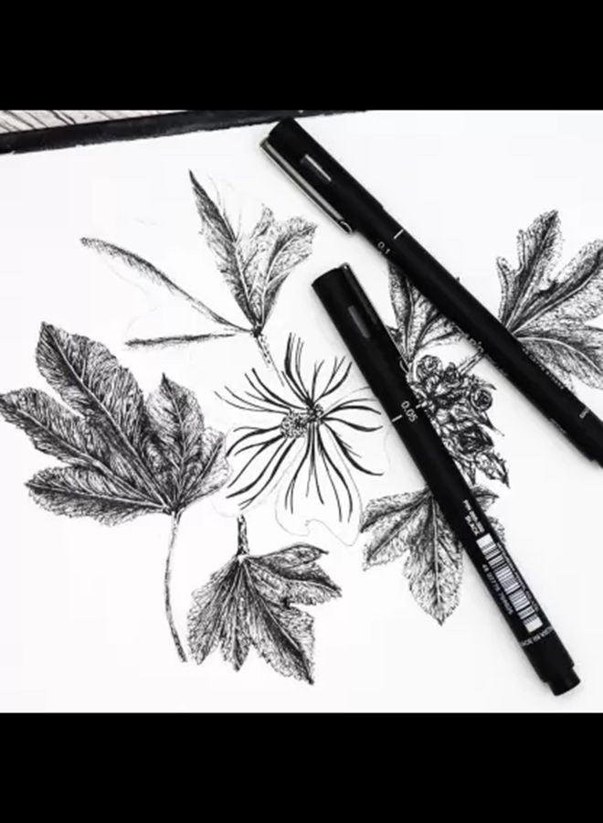 يوني بول - طقم أقلام بخط رفيع مكون من 6 قطع أسود - Image 1