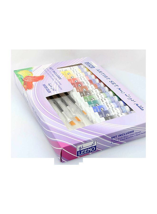 LEENO - Water Colours With Set Of Multicolour Brushes Multicolour - Image 1