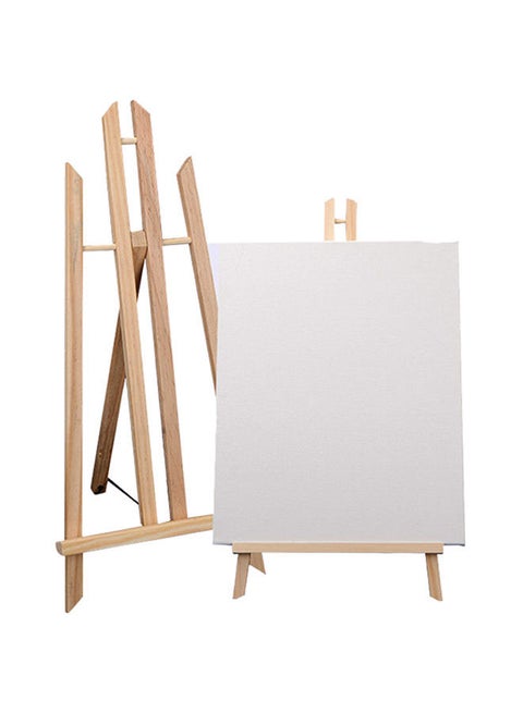 Canvas Board And Easel Set White/Brown