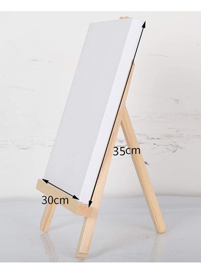 Canvas Board And Easel Set White/Brown