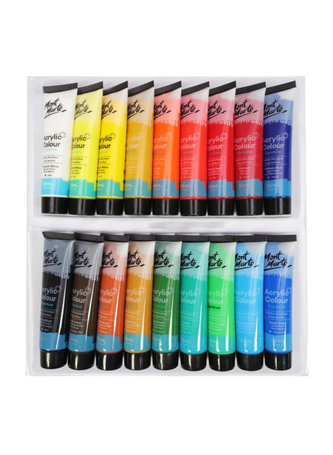 مونت مارتي مجموعة طلاء أكريليك مميزة من 18 قطعة متعدد الألوان - Image 3