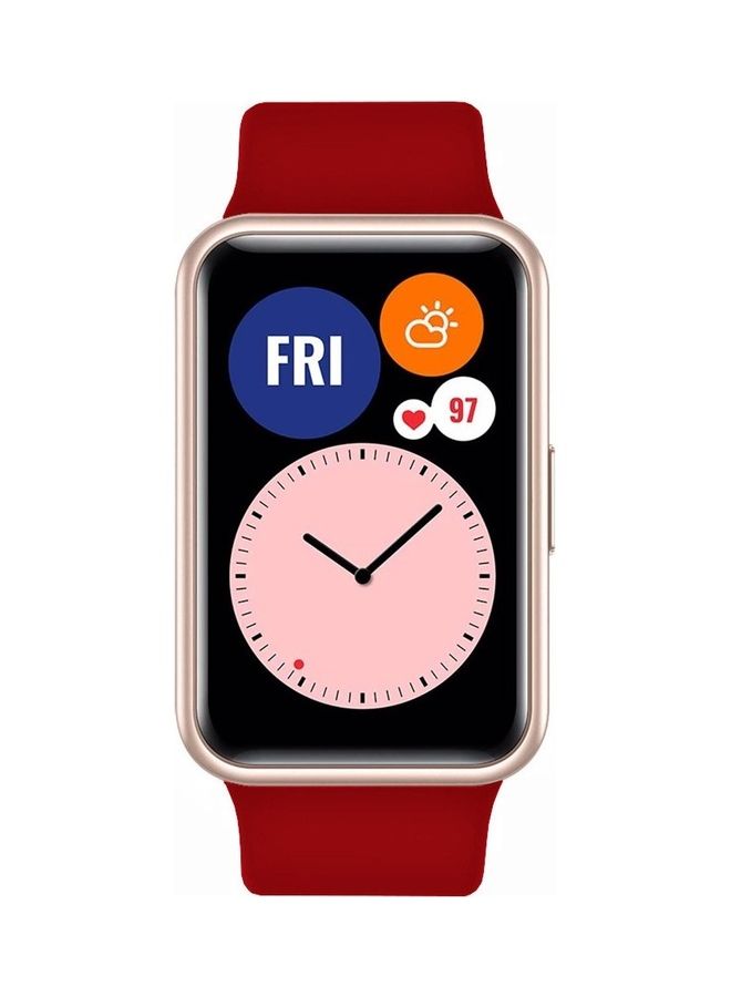 MARGOUN Watch Fit 1 Replacement Band Silicone Smartwatch Strap(Only Compatible With Watch Fit 1) Maroon/Grey/Light Green - Image 5