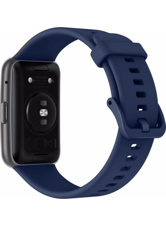 MARGOUN Watch Fit 1 Replacement Band Silicone Smartwatch Strap(Only Compatible With Watch Fit 1) Maroon/Grey/Dark Blue  - Image 2