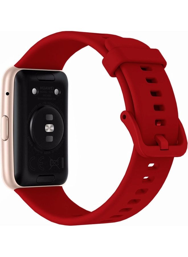 MARGOUN Watch Fit 1 Replacement Band Silicone Smartwatch Strap(Only Compatible With Watch Fit 1) Maroon/Pink/White - Image 3