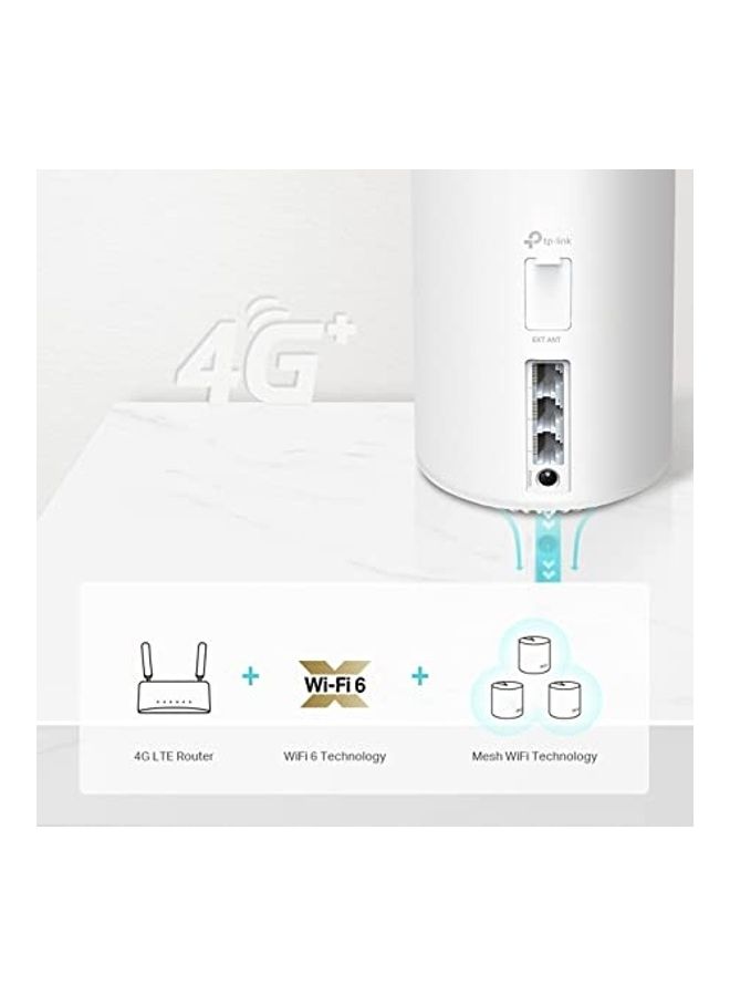 TP-LINK - Deco X20-4G AX1800 Whole Home Mesh Wi-Fi 6 Router Gateway System, Dual-Band with 4G+Cat 6 Up to 300Mbps, Connect up to 150 devices, 1.5 GHz Quad-Core CPU, HomeShield Security, Works with Alex white - Image 1