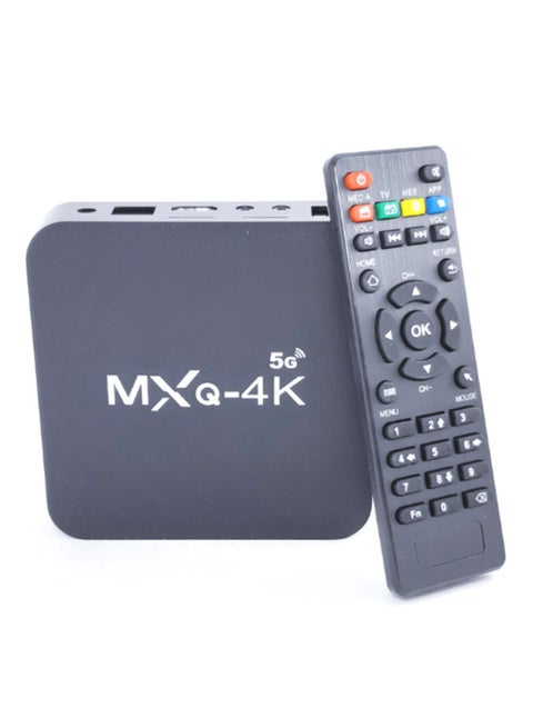 TV بوكس ذكي بدقة 4K يعمل بنظام أندرويد مع جهاز تحكم عن بعد لاسلكي ميسي GP811 أسود