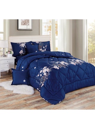 4-Piece Floral Printed Comforter Set Single Size Polyester Multicolour 160x210cm - v1667190653/N39532227A_1