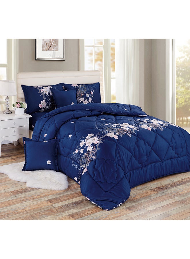 Sleep night 4-Piece Floral Printed Comforter Set Single Size Polyester Multicolour 160x210cm  - Image 1