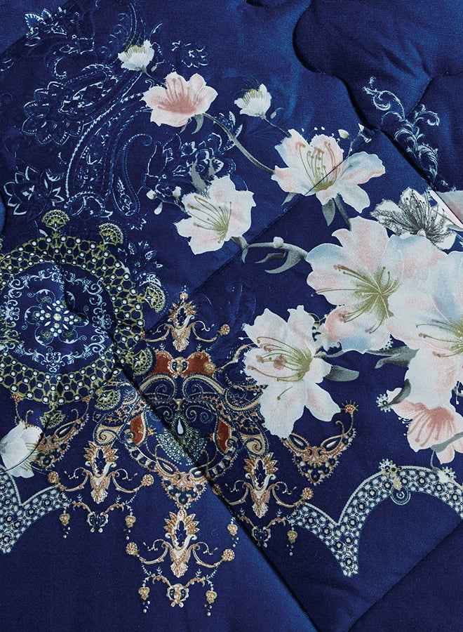 Sleep night 4-Piece Floral Printed Comforter Set Single Size Polyester Multicolour 160x210cm  - Image 3