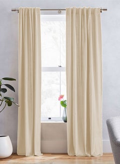 In-House Linen uot Curtain for Livingroom Dark Blue 300x140cm  - Image 2