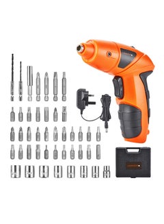 LAWAZIM 45-Piece Cordless Screwdriver Set Black/Orange/Silver  - Image 1