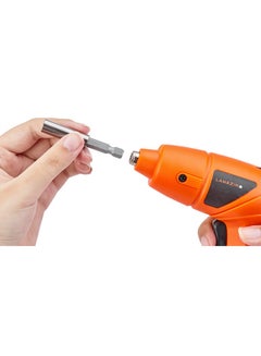 LAWAZIM 45-Piece Cordless Screwdriver Set Black/Orange/Silver  - Image 4