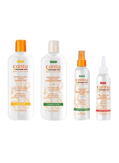 4-Piece Moisturizing Shampoo, Conditioner, Leave In Conditioning Mist And Hair And Scalp Oil Set
