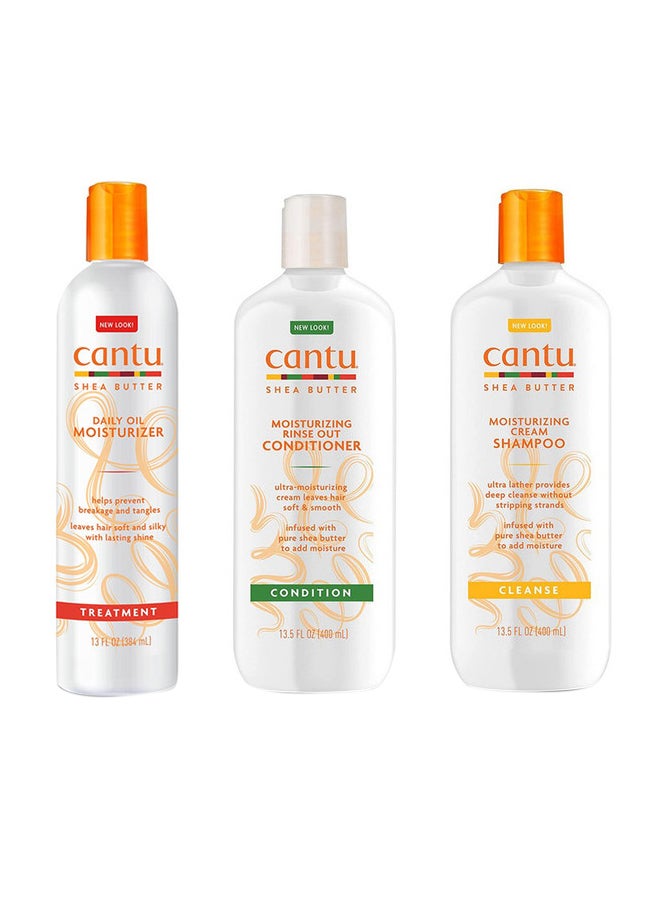 Cantu 3-Piece Moisturizing Cream Shampoo And Conditioner Set 1184ml  - Image 1