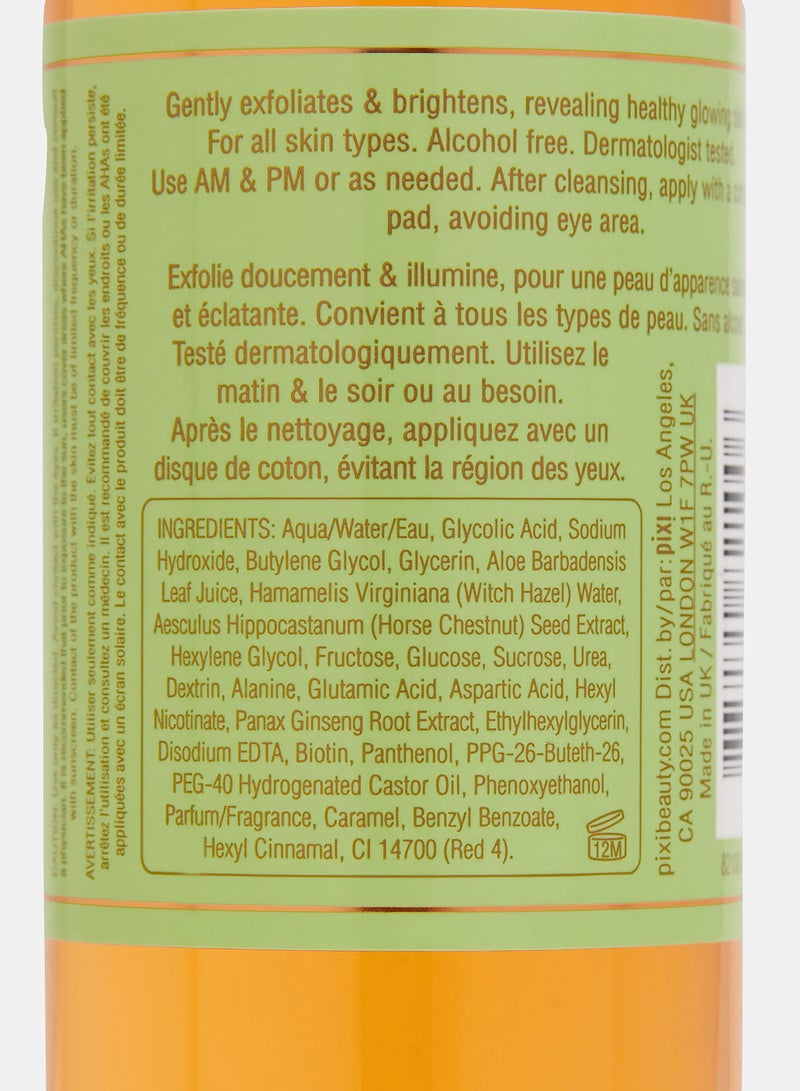 pixi - Glow Tonic Exfoliating Toner 5% Glycolic Aloe Vera and Ginseng Clear 250ml - Image 1